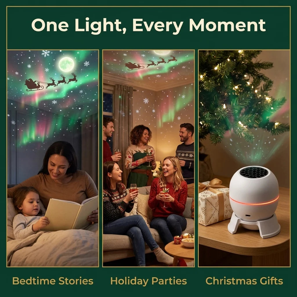 Bedtime stories, holiday parties and Christmas gifts with the projector
