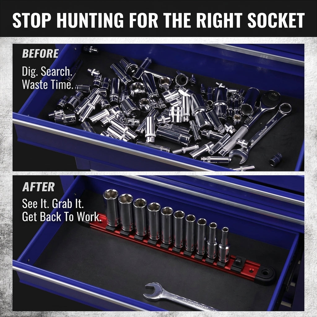 Magnetic Lock & Slide™ Socket Organizer