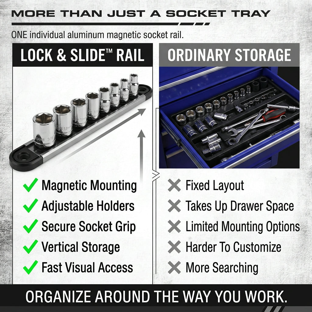 Magnetic Lock & Slide™ Socket Organizer
