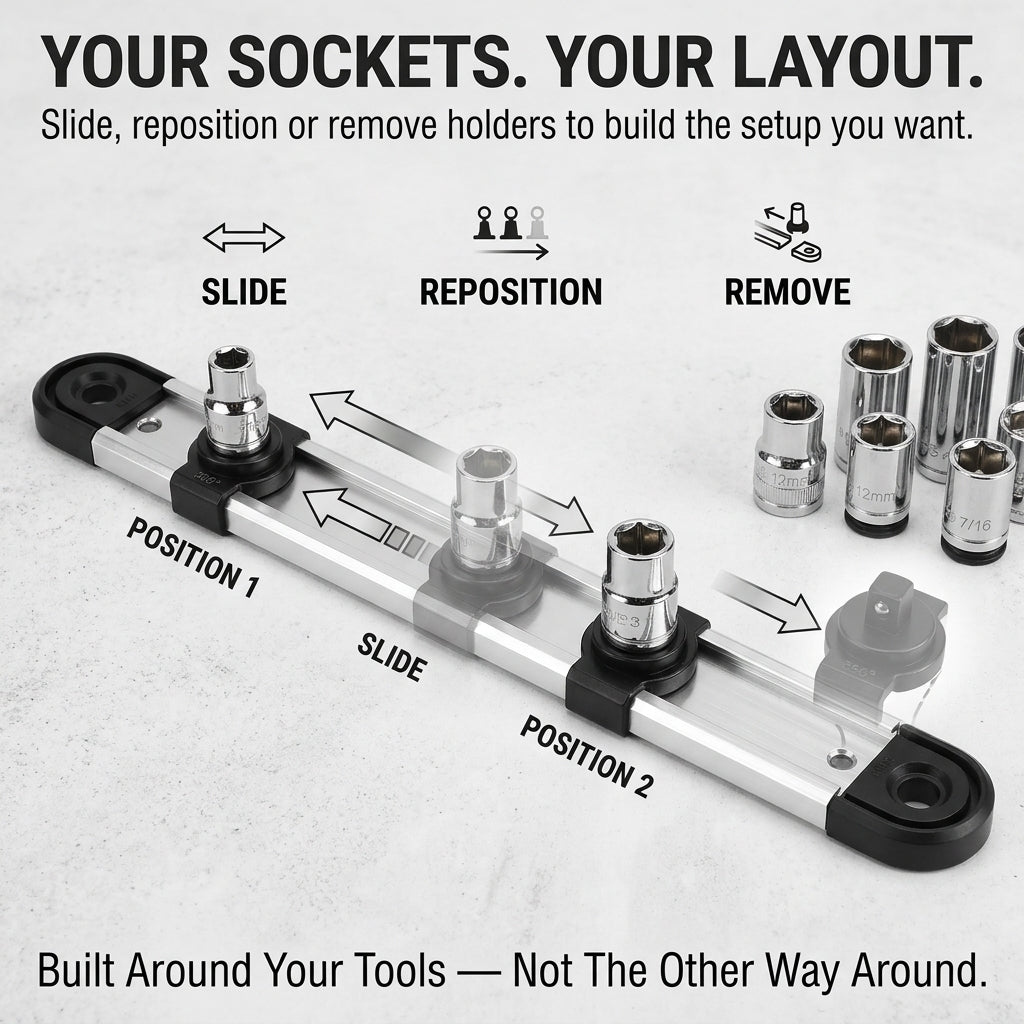 Magnetic Lock & Slide™ Socket Organizer