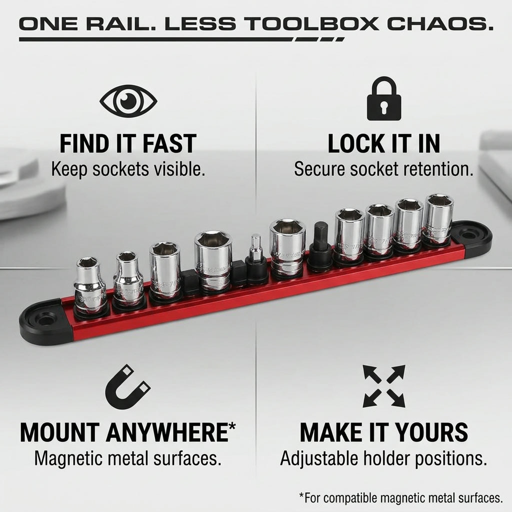 Magnetic Lock & Slide™ Socket Organizer