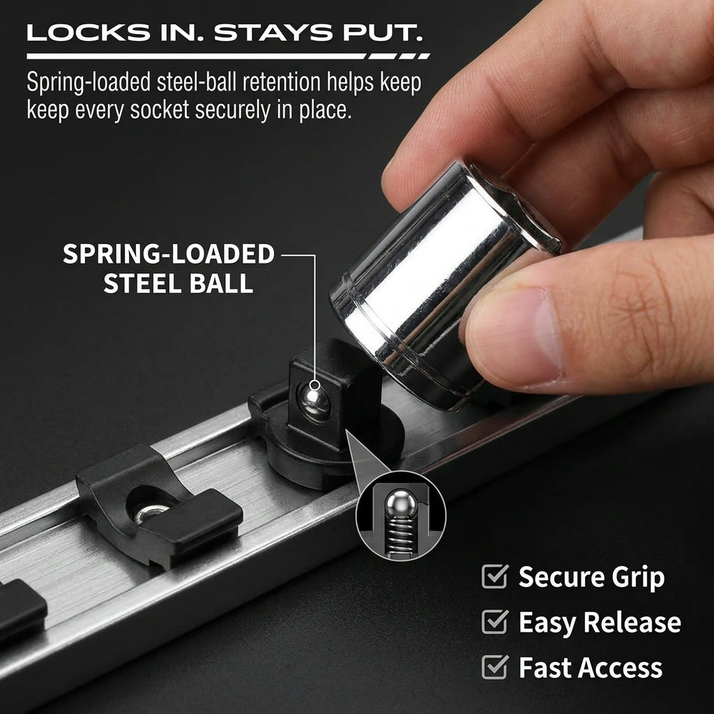 Magnetic Lock & Slide™ Socket Organizer