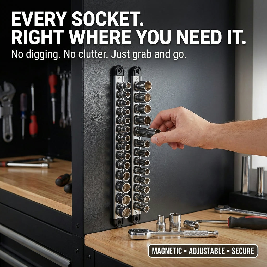 Magnetic Lock & Slide™ Socket Organizer